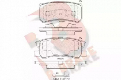 R BRAKE rb1375202 -  Комплект тормозных колодок, дисковый тормоз